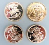 Royal Mint 'Four Sovereign Collection', cased with certificate and booklet,