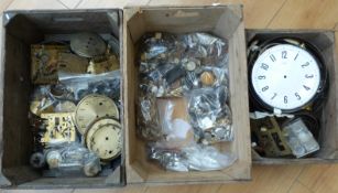 A quantity of clock and watch parts,