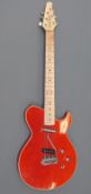 Gordon-Smith hand-made English Graff guitar in cherry poplar body with maple veneer,