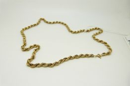 A 9ct gold rope twist necklace, 7.