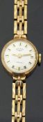 Rotary 9ct gold ladies wristwatch with two-tone hands and markers,