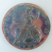 George II 1729 young cuirassed bust, some original lustre with toning.