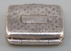 Victorian hallmarked silver vesta with engraved decoration, pierced and gilt interior,