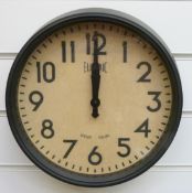 Newgate quartz school type wall dial clock with Arabic numerals, 'Electric' to dial,