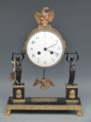 Vincent et Cie Empire-style 19thC mantel clock,
