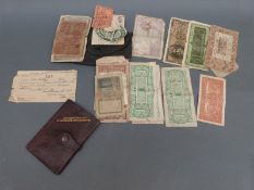 A collection of WWII era bank notes, Italy, France,