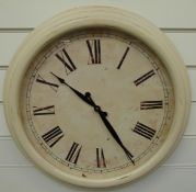 Quartz dial clock in distressed finish,