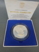 1972 cased Panama 20 Balboas silver coin,
