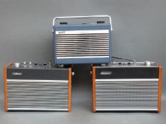 Two Hacker Hunter FM/AM model RP38a radios together with a Hacker Democrat model RP34 example