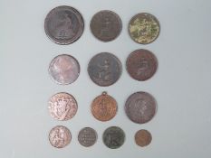 A small collection of Georgian coinage including Hibernia,