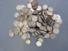 Approximately 330g of pre-1947 silver 3d pieces,