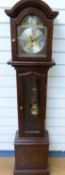 Thomas Byrne c1970s longcase granddaughter clock in mahogany finish case,