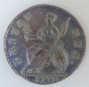 George III 1770 EF first type halfpenny