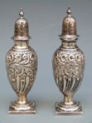 Victorian pair of hallmaked silver peppers, Chester 1898 maker Jay, Richard Attenborough & Co.