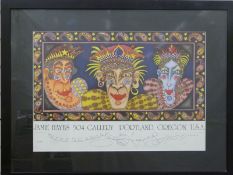 Jamie Hayes signed limited edition print 204/500 of Mardi Gras characters,