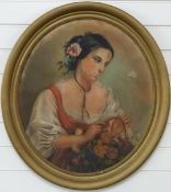 Pastel or similar girl with butterfly,