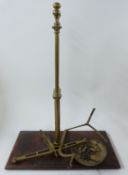 Parnall & Sons brass banking scales on wooden base