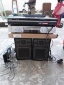 Sony DVD/CD/Video unit together with a DVD recorder, twin speakers,