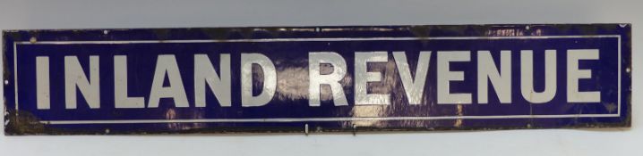 An early 20thC enamel Inland Revenue sign, believed to be ex Stroud office,