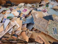 A box of Nigeria stamps on paper