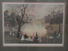 Helen Bradley signed print 'The Picnic',