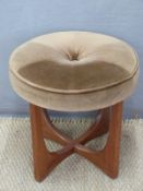 Retro G Plan upholstered stool