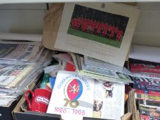 A large quantity of rugby memorabilia to include programmes for Gloucestershire Rugby Football