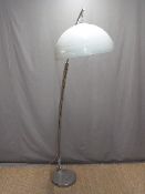 Retro adjustable hanging standard lamp with marbled plastic shade,