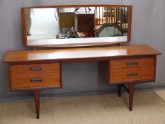 Retro G-plan style mirror back dressing table, possibly teak,