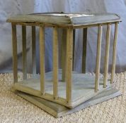 A 19thC silk-covered and embroidered ladies boudoir miniature revolving bookcase,