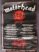 A collection of Motorhead and Hawkwind posters,