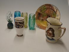 A collection of glass and ceramics including Royal Doulton seriesware Old Sea dogs seriesware jug