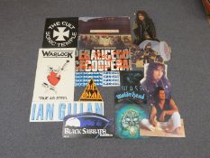 A collection of rock standees to include Alice Cooper, Scorpion, Warlock,