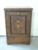 A 19thC inlaid bedside cabinet,