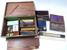 Architect's / painter's box, drawing sets,