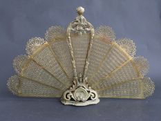 Retro brass fan fire guard