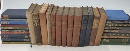 [Bindings] 19th Century Literature including works by Robert Louis Stevenson in half leather,