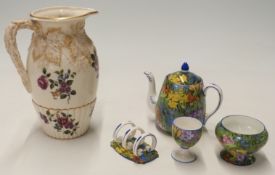 Paragon Chintz breakfast set including toast rack together with a Royal Worcester jug