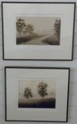 John Waterhouse pair of signed limited edition prints, misty landscapes,
