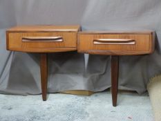 Retro G Plan headboard with beside cabinets,