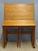 Retro McIntosh mahogany/ teak nest of tables with swivel fold over top,