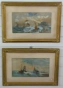 I Shirley pair of Victorian watercolours, each signed and dated 1882 lower left, in gilt frames,