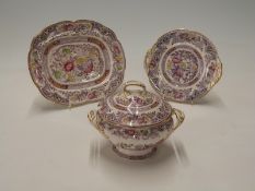 Victorian Cauldon ironstone part dinner service, approximately 43 pieces to include dinner plates.