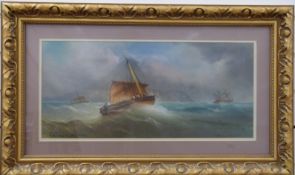 B Ward pastel seascape 'Deal Lugger off to the Wash'', signed and titled to lower edge,