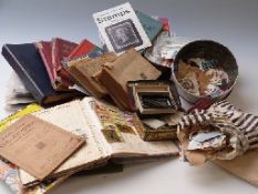 A box of loose stamps, albums, covers,