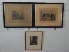 Three etchings comprising A. E.