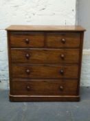 Victorian mahogany chest of two over three graduated drawers,
