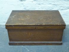 A 19thC pitch pine trunk,
