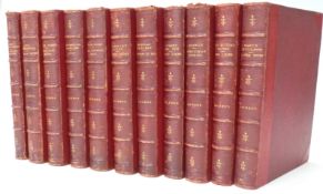 Charles Dickens novels, comprising 22 works in 11 volumes illustrated with wood engravings by Phiz,