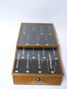 Counter-top shop display of Jakar Drawing Instruments with drawer to base